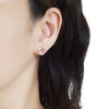 Knotted Circle Hoop Invisible clip on stud earrings ( Silver tone ) - Miyabi Grace