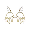 Gold Picasso Hand Invisible Clip On Earrings - Miyabi Grace