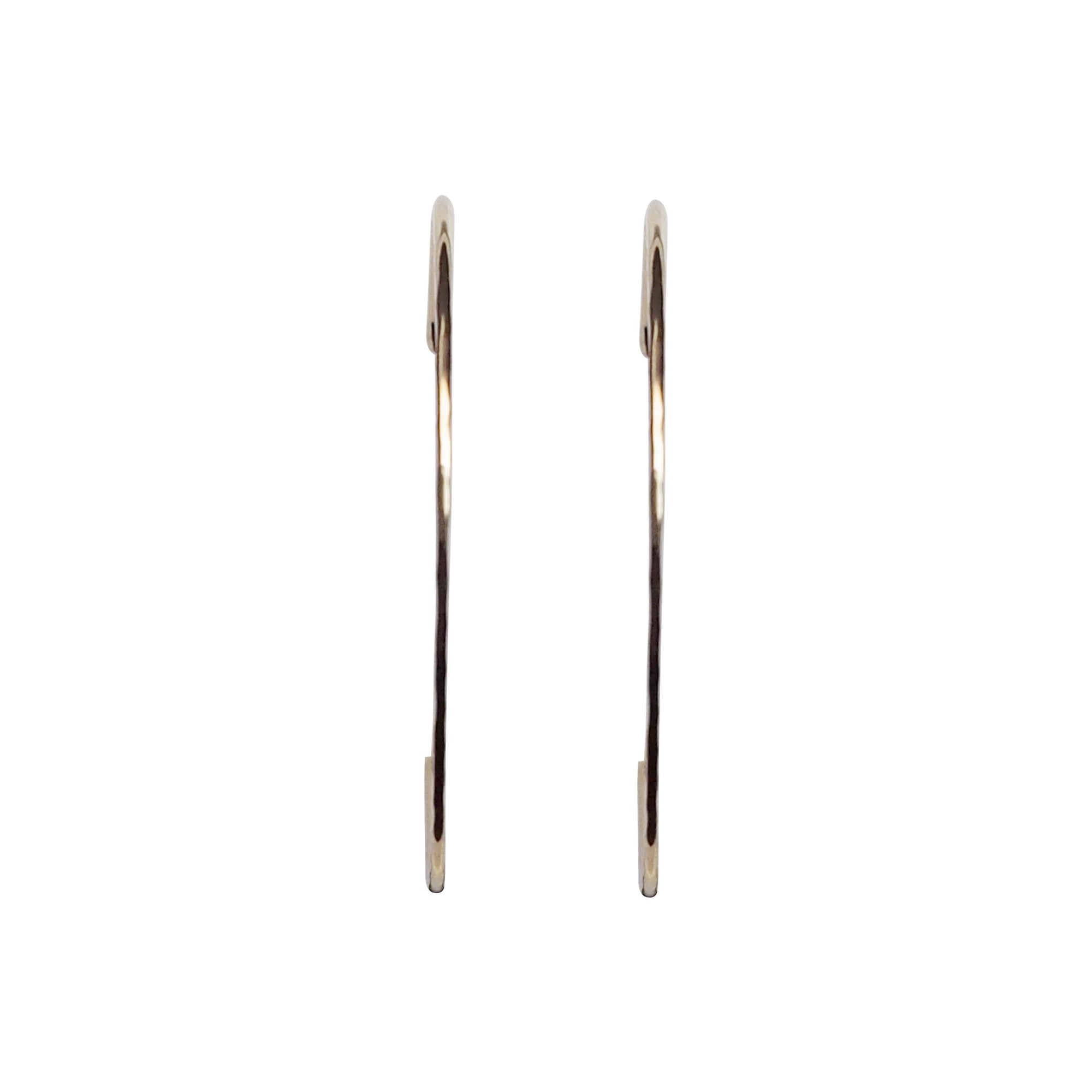 Gold Large Hammered Invisible Clip On Hoop Earrings - Miyabi Grace