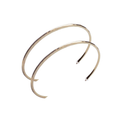 Gold Large Hammered Invisible Clip On Hoop Earrings - Miyabi Grace