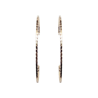 Gold Large Thin Invisible Clip On Hoop Earrings - Miyabi Grace