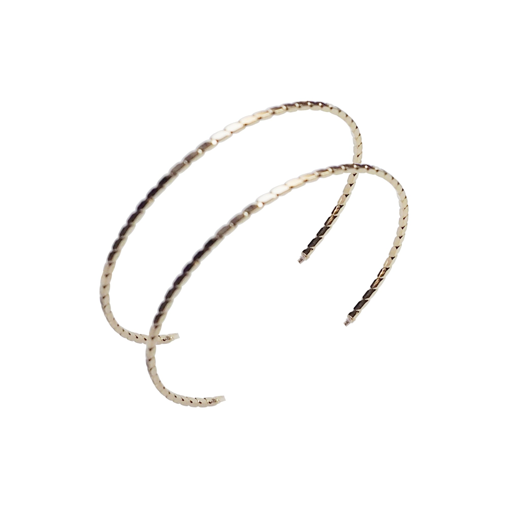 Gold Large Thin Invisible Clip On Hoop Earrings - Miyabi Grace