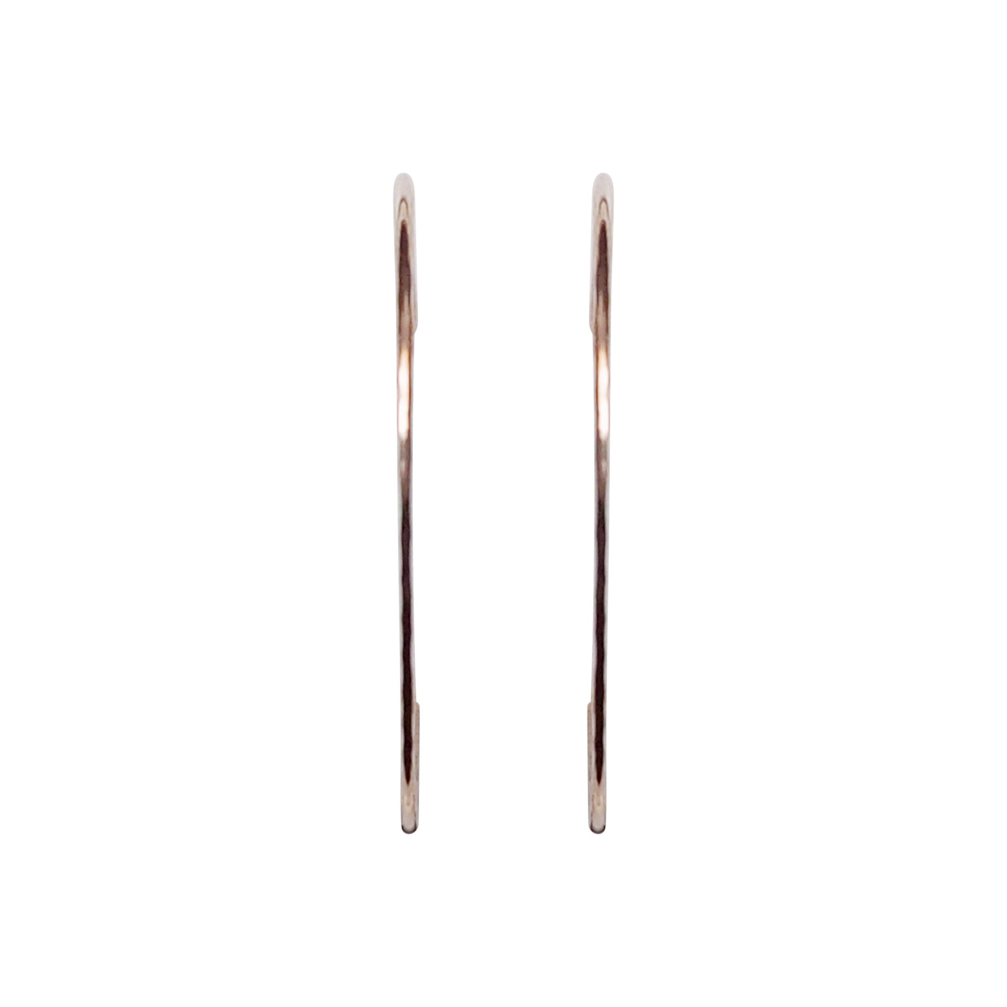 Rose Gold Large Hammered Invisible Clip On Hoop Earrings - Miyabi Grace