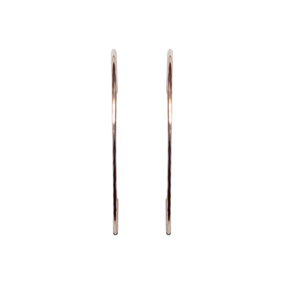 Rose Gold Large Hammered Invisible Clip On Hoop Earrings - Miyabi Grace