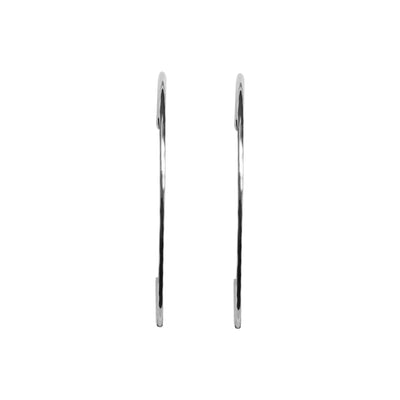 Silver Large Hammered Invisible Clip On Hoop Earrings - Miyabi Grace