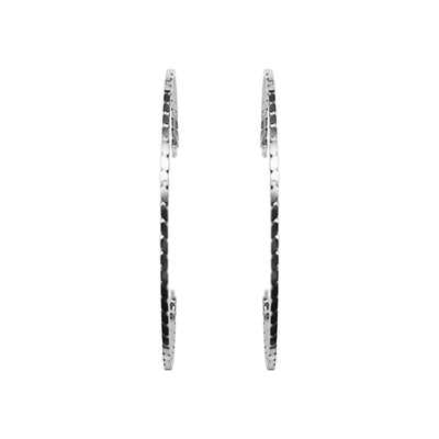 Silver Large Thin Invisible Clip On Hoop Earrings - Miyabi Grace