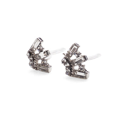 Fan Swarovski Crystal Rhinestone Invisible Clip On Earrings ( Clear ) - Miyabi Grace