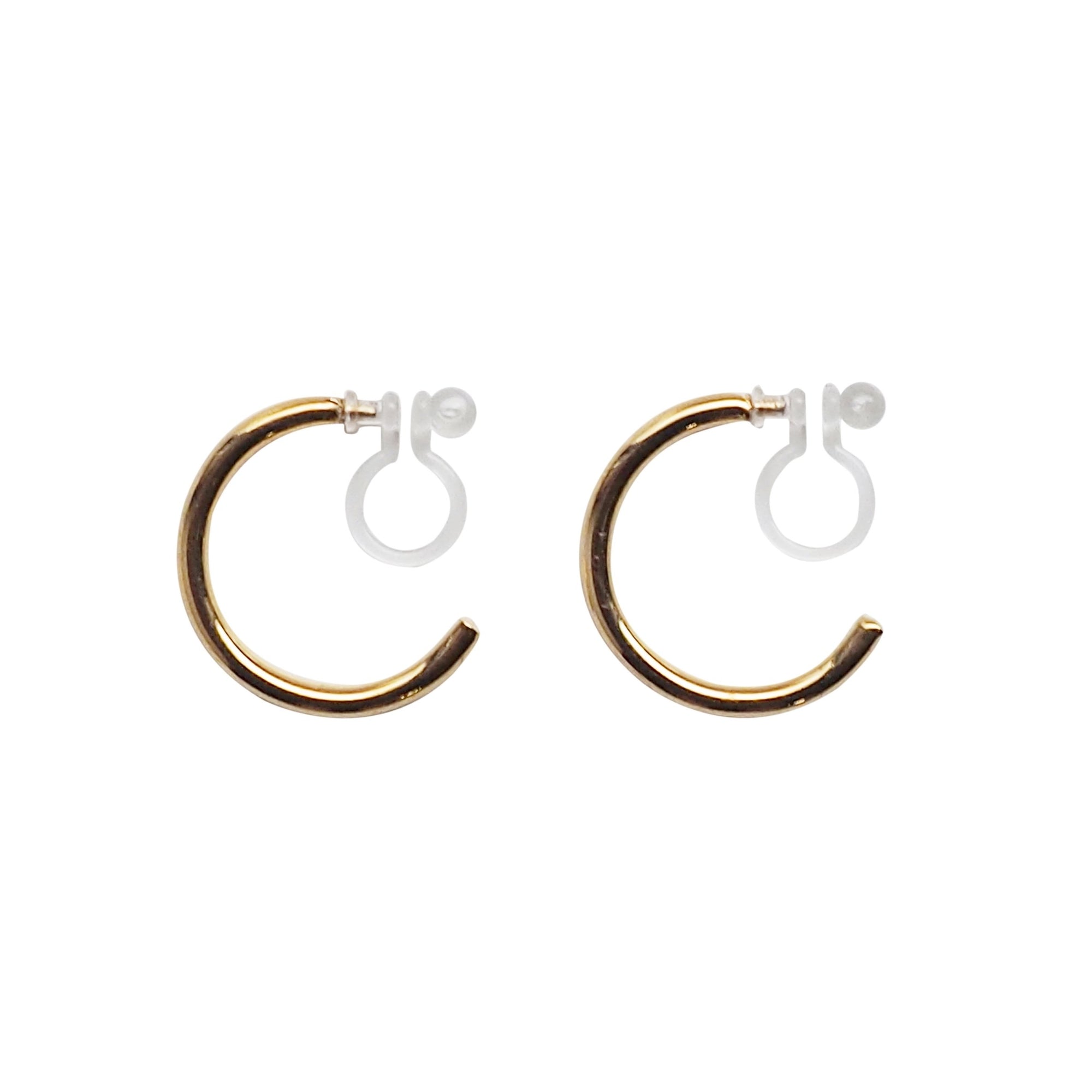 Gold Invisible Clip On Hoop Earrings - Miyabi Grace