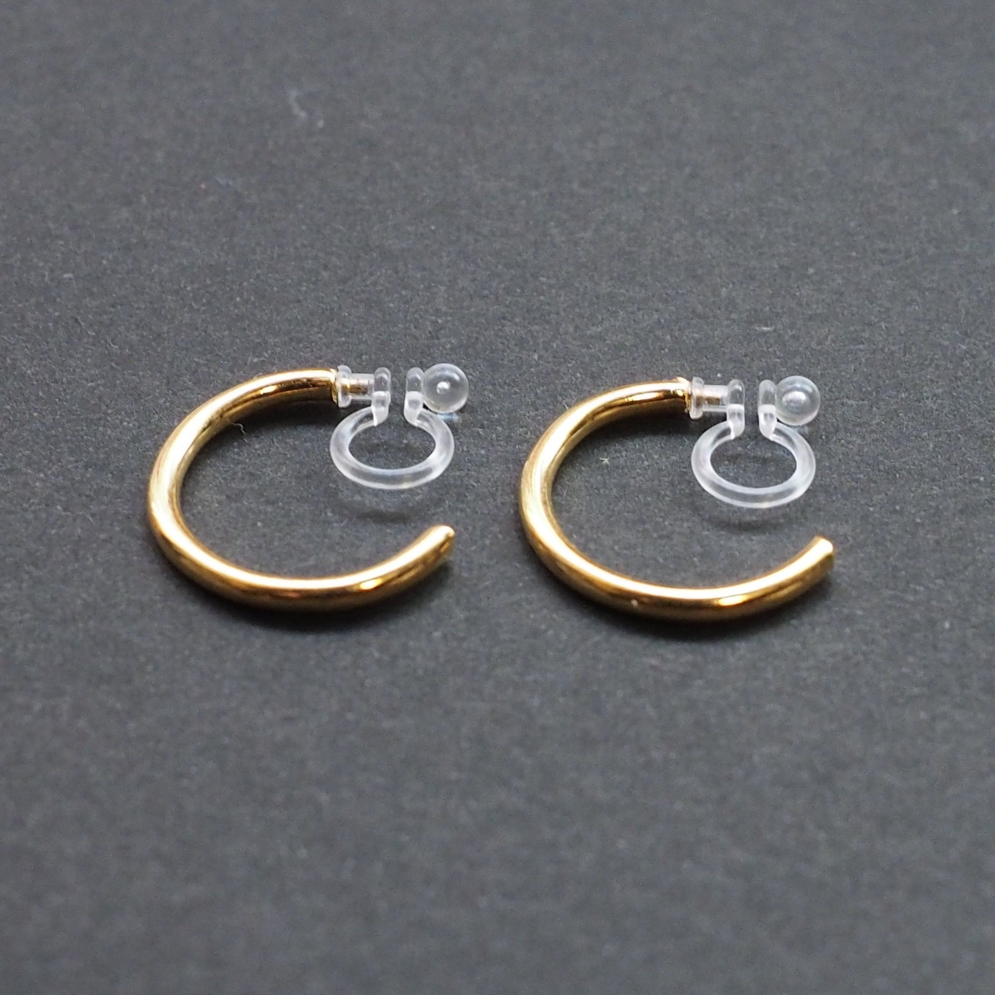 Gold Invisible Clip On Hoop Earrings - Miyabi Grace