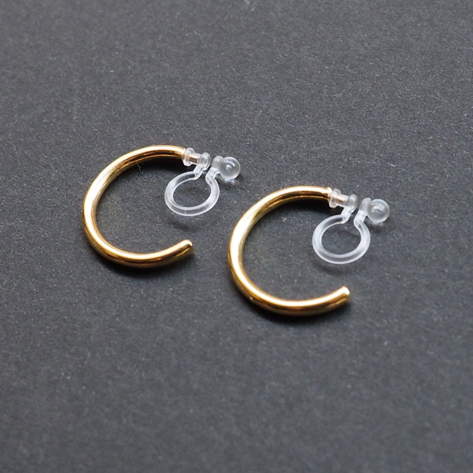 Gold Invisible Clip On Hoop Earrings - Miyabi Grace