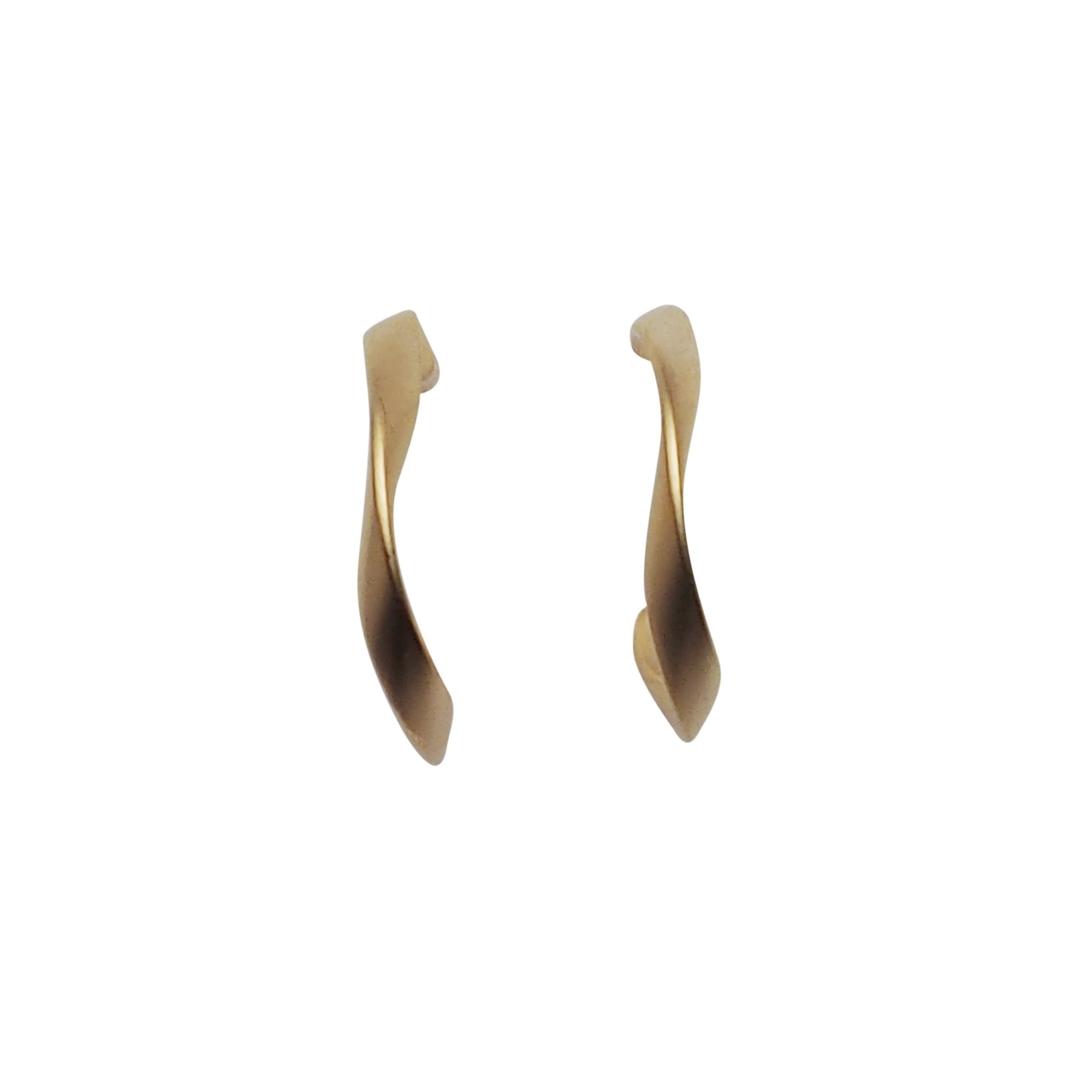 Gold Twisted Invisible Clip On Hoop Earrings - Miyabi Grace