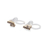 Cubic Zirconia Crystal Bar Invisible Clip On Stud Earrings ( Gold tone ) - Miyabi Grace
