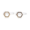 Hexagon Invisible Clip On Stud Earrings ( Gold tone ) - Miyabi Grace