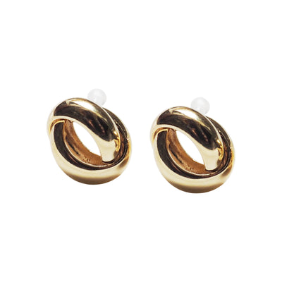 Gold Knot Invisible Clip On Stud Earrings
