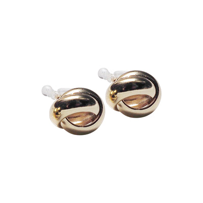 Gold Knot Invisible Clip On Stud Earrings