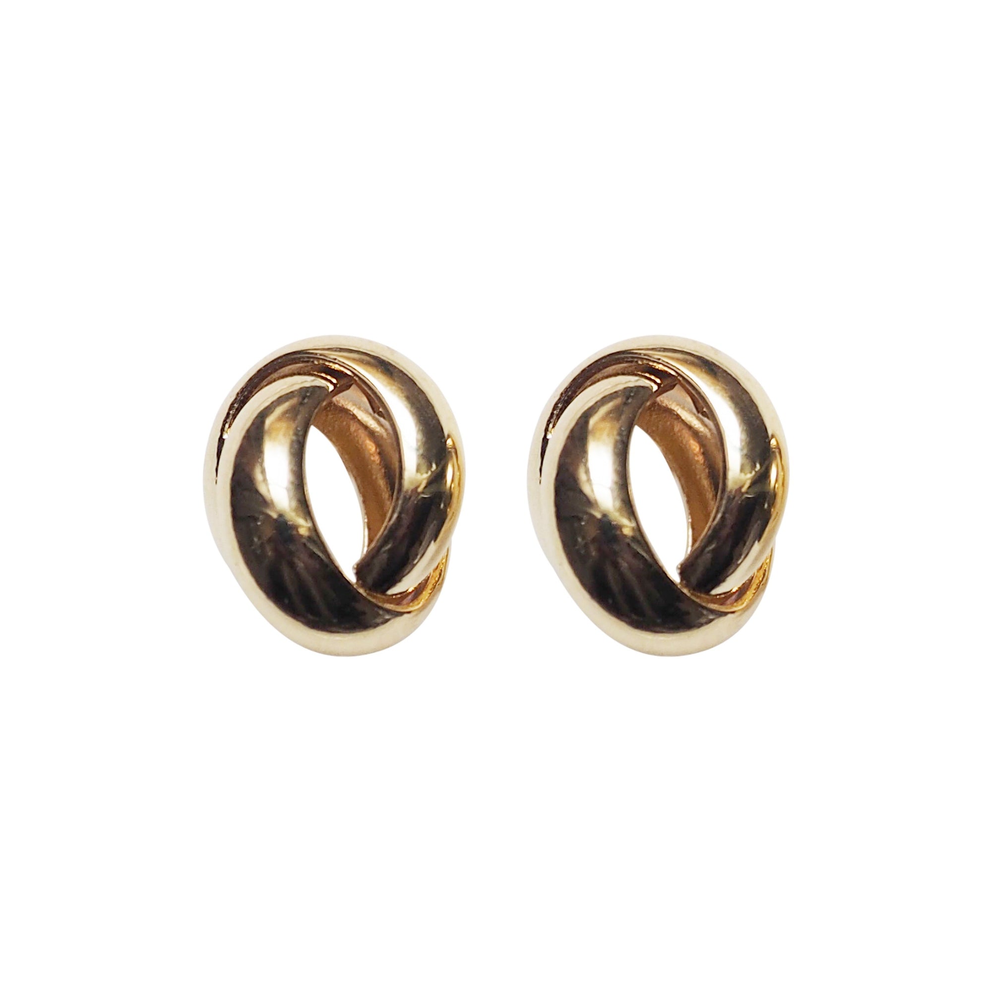 Gold Knot Invisible Clip On Stud Earrings