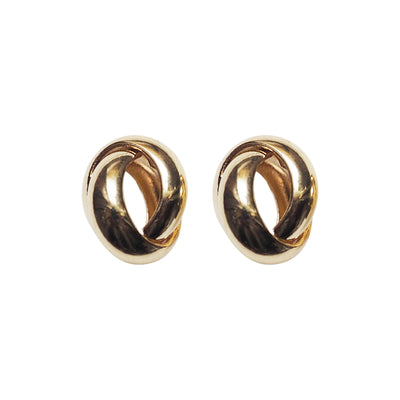 Gold Knot Invisible Clip On Stud Earrings