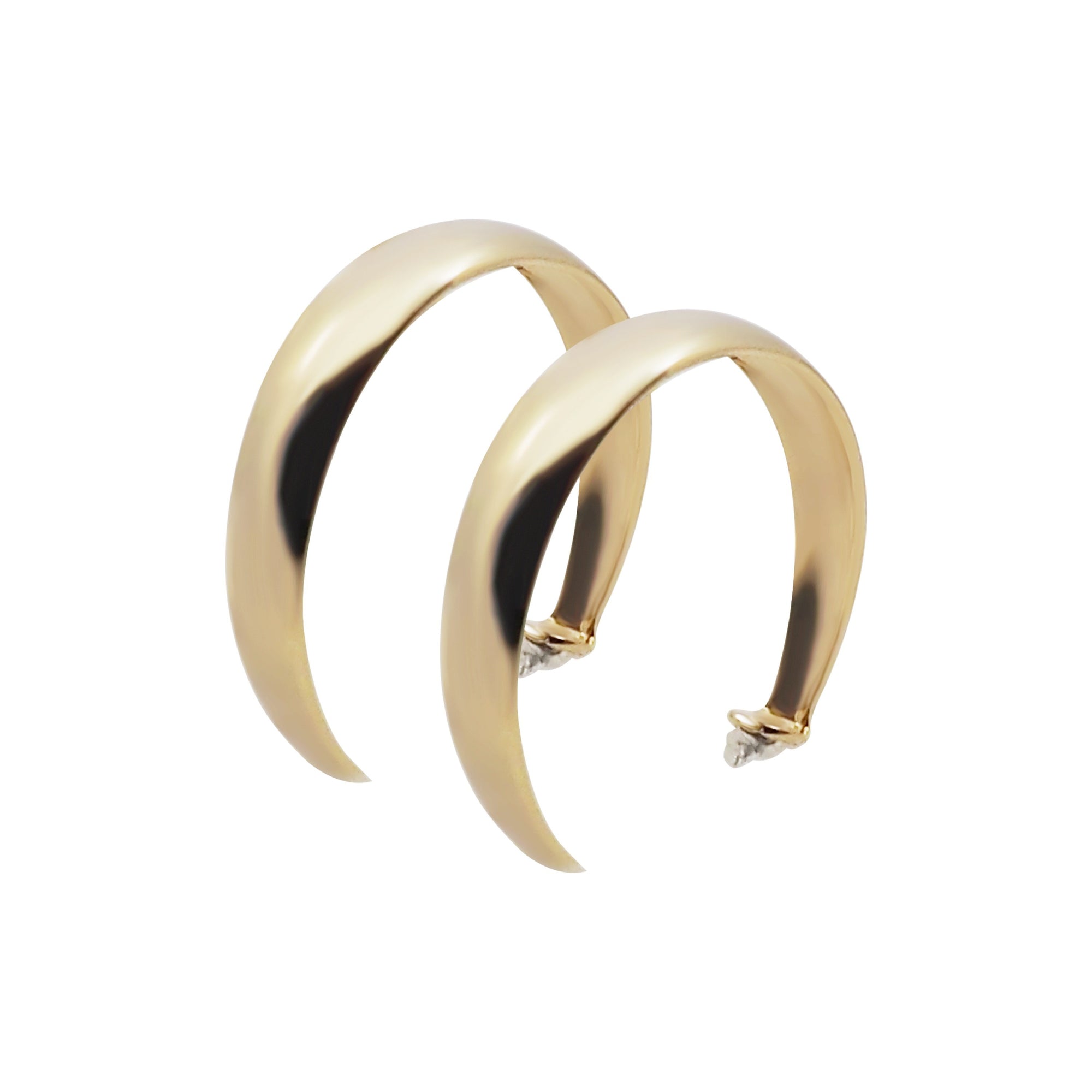 Gold Rounded Invisible Clip On Hoop Earrings - Miyabi Grace