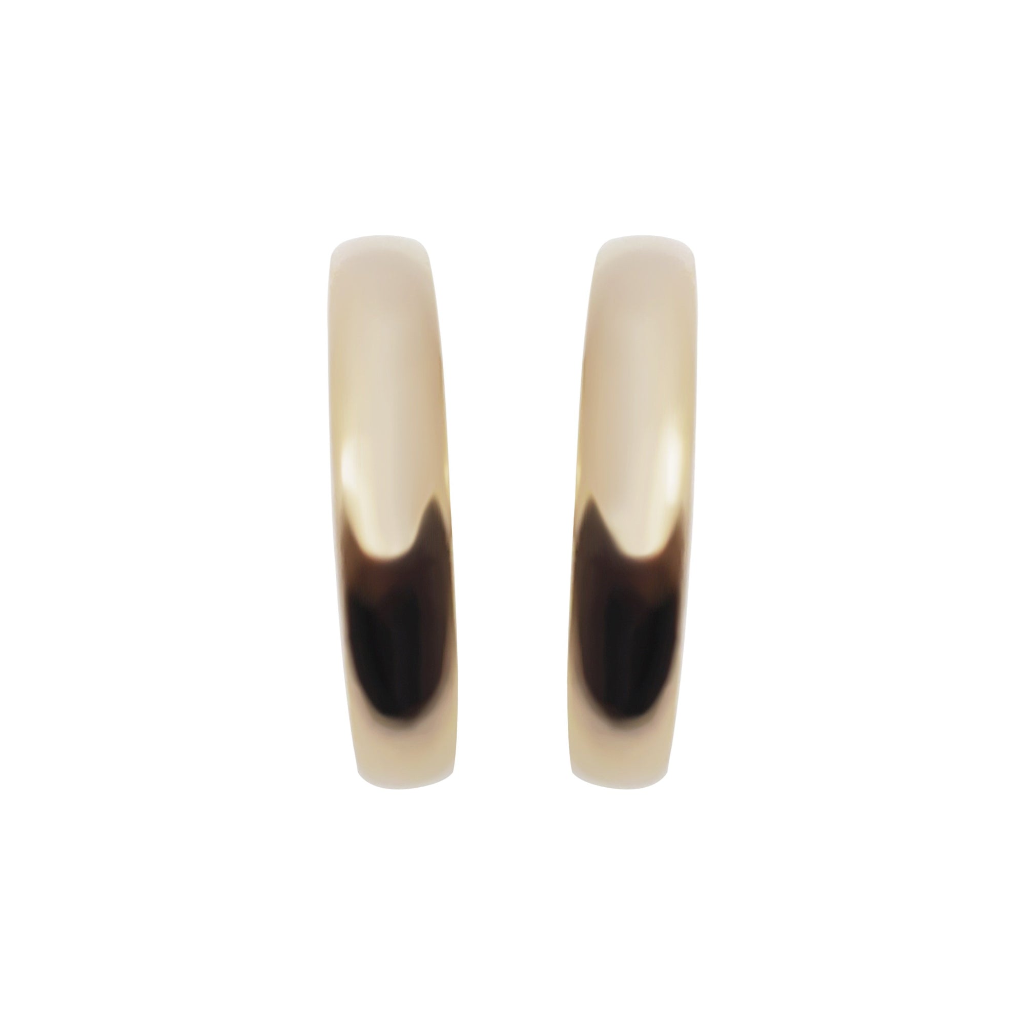 Gold Rounded Invisible Clip On Hoop Earrings - Miyabi Grace