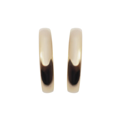 Gold Rounded Invisible Clip On Hoop Earrings - Miyabi Grace