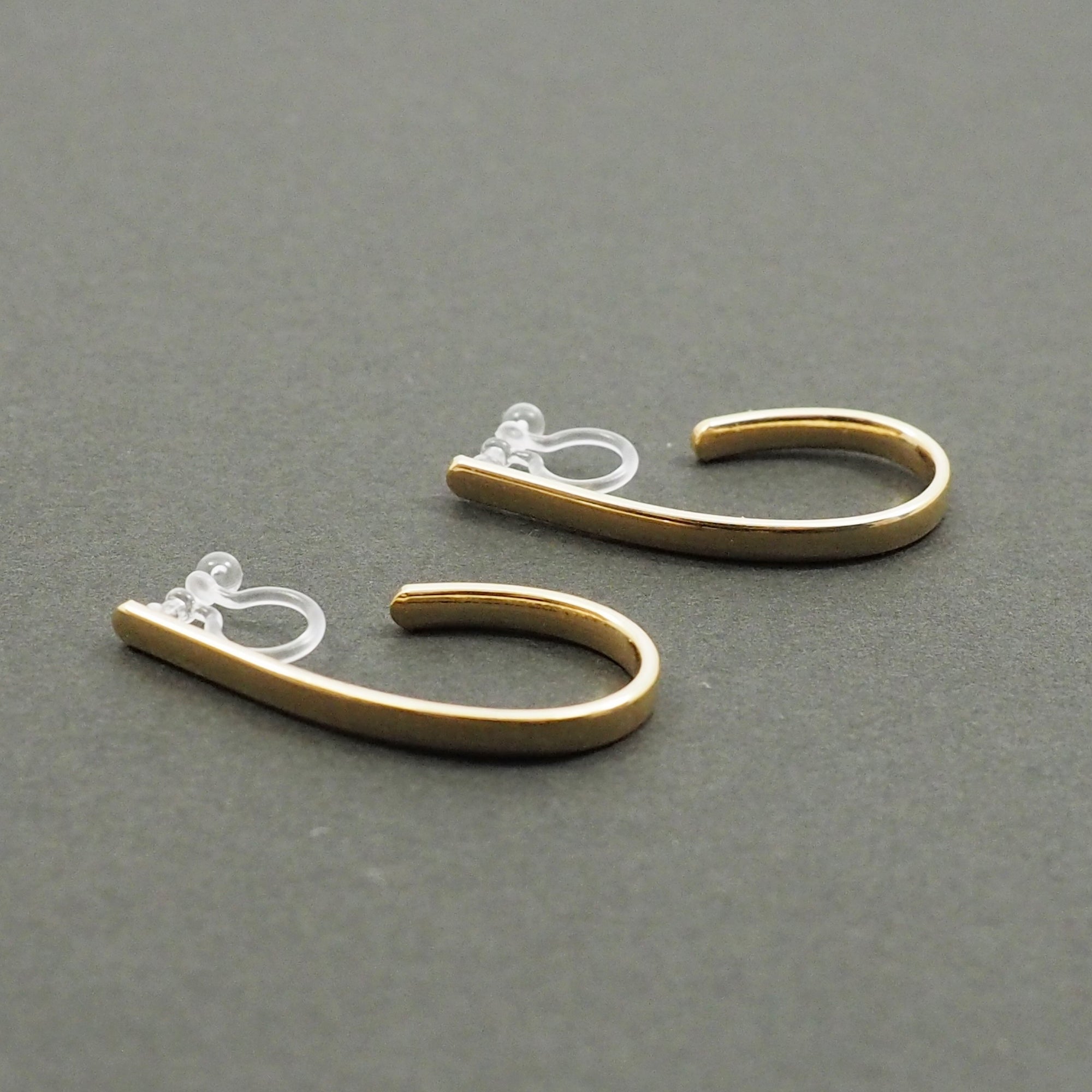 Gold Teardrop Invisible Clip On Hoop Earrings - Miyabi Grace