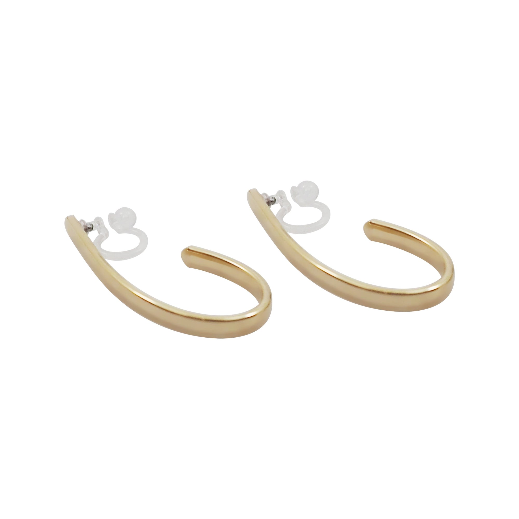 Gold Teardrop Invisible Clip On Hoop Earrings - Miyabi Grace