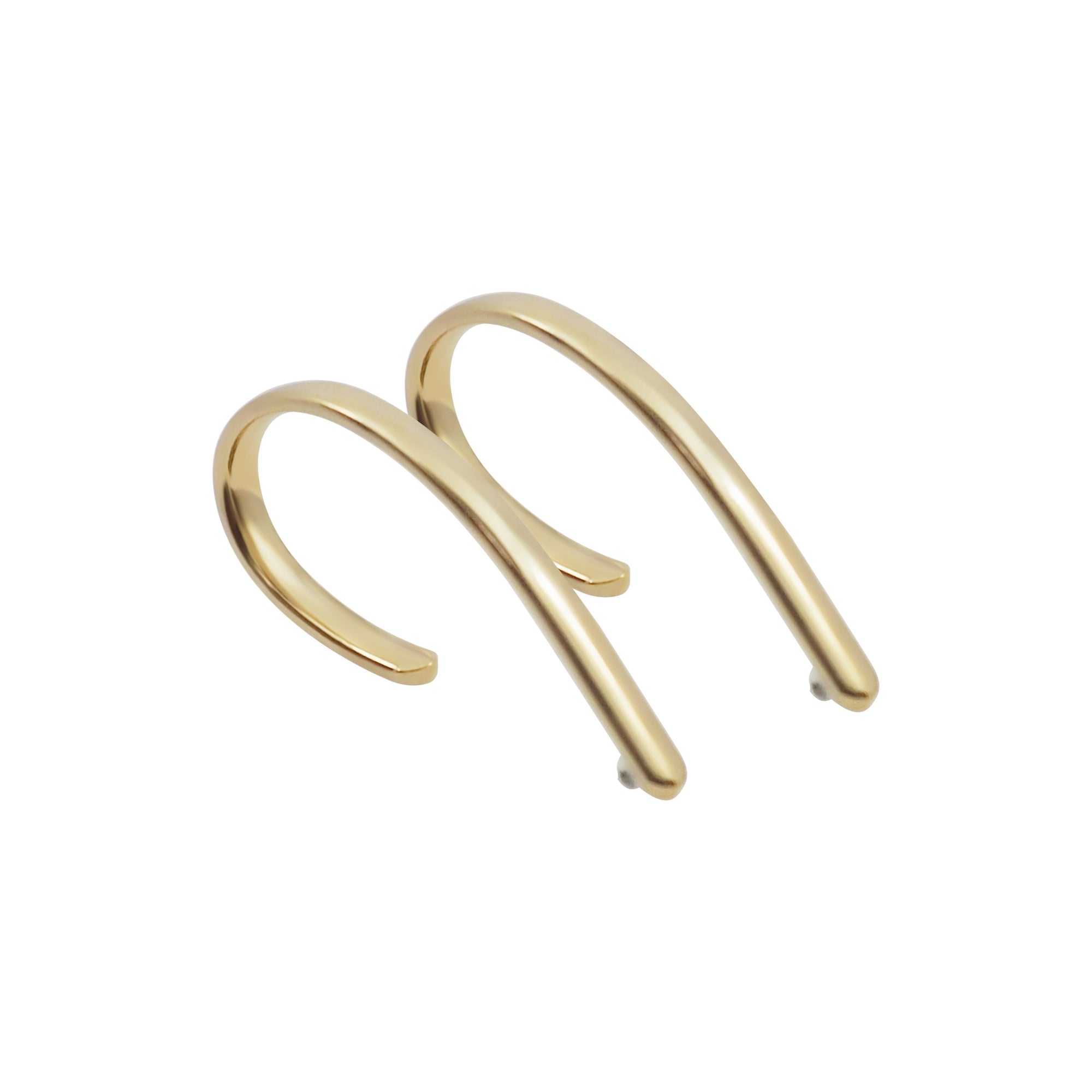Gold Teardrop Invisible Clip On Hoop Earrings - Miyabi Grace