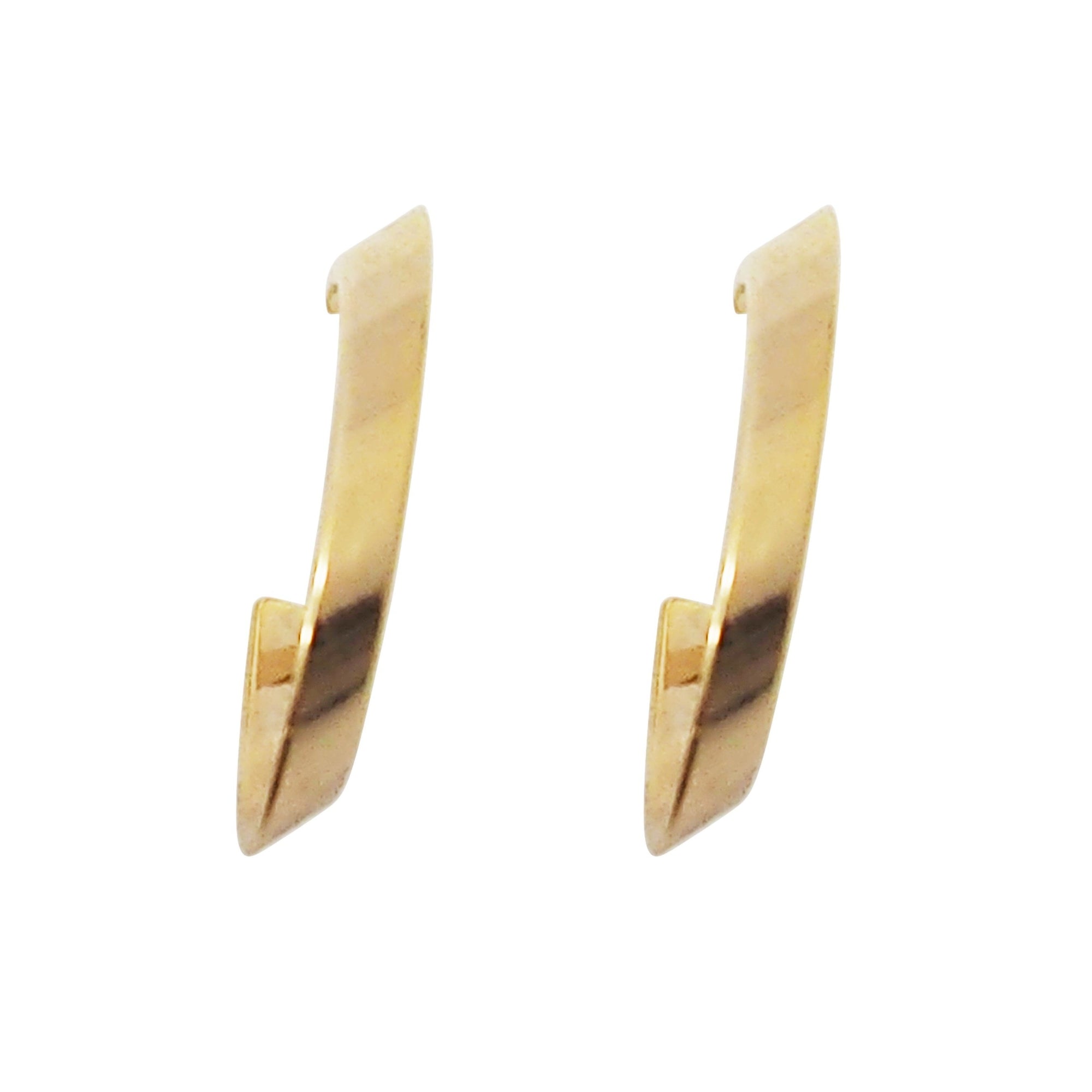 Gold Twisted Oval Invisible Clip On Hoop Earrings - Miyabi Grace