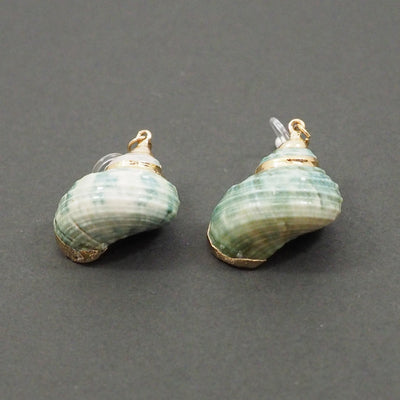 Green Shell Invisible Clip On Earrings - Miyabi Grace