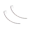 Silver Long Hammered Bar Invisible Clip On Stud Earrings