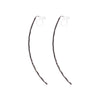 Silver Long Hammered Bar Invisible Clip On Stud Earrings