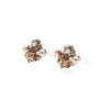 Star Swarovski Crystal Rhinestone & White Pearl Invisible Clip on Stud Earrings ( Light orange ) - Miyabi Grace