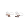 Cubic Zirconia Crystal Bar Invisible Clip On Stud Earrings ( Rose gold tone ) - Miyabi Grace