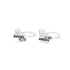 Cubic Zirconia Crystal Bar Invisible Clip On Stud Earrings ( Silver tone ) - Miyabi Grace