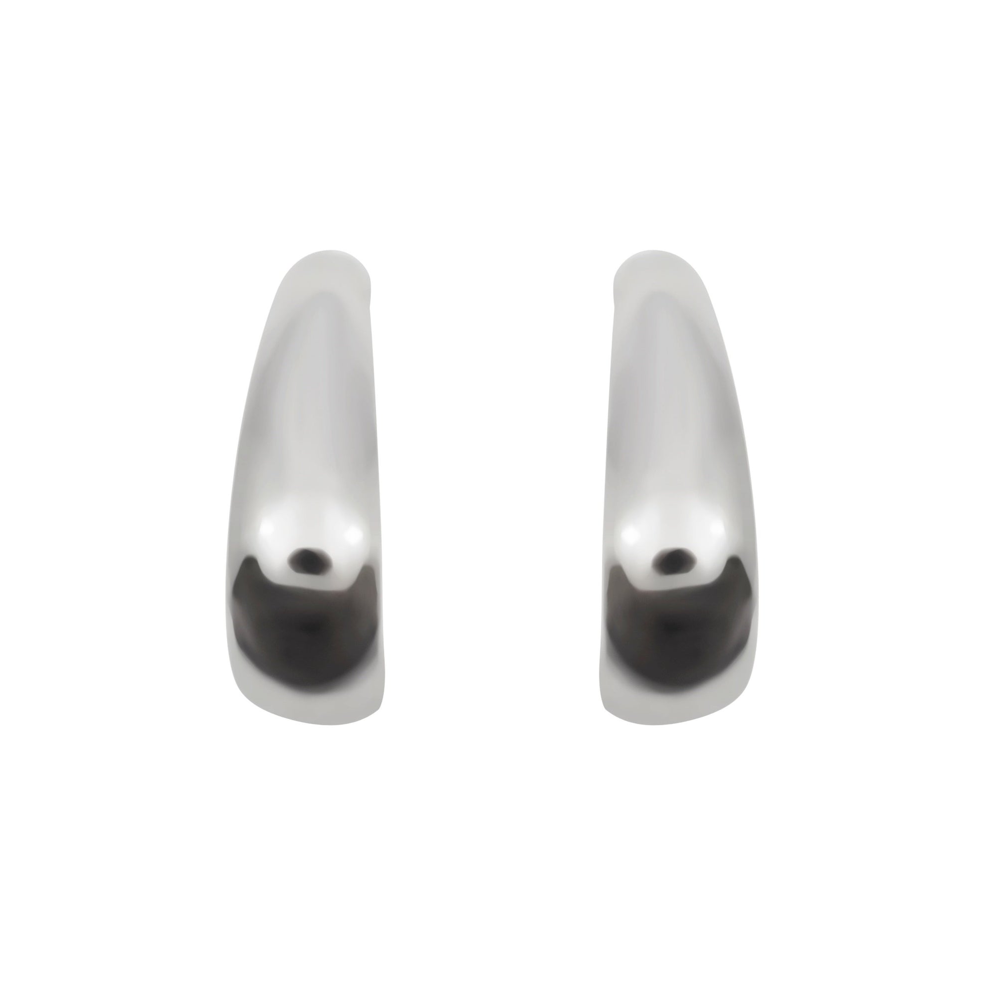 Silver Oval Invisible Clip On Hoop Earrings - Miyabi Grace