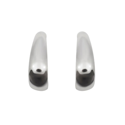 Silver Oval Invisible Clip On Hoop Earrings - Miyabi Grace