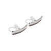 Silver Curved Short Bar Invisible Clip On Stud Earrings