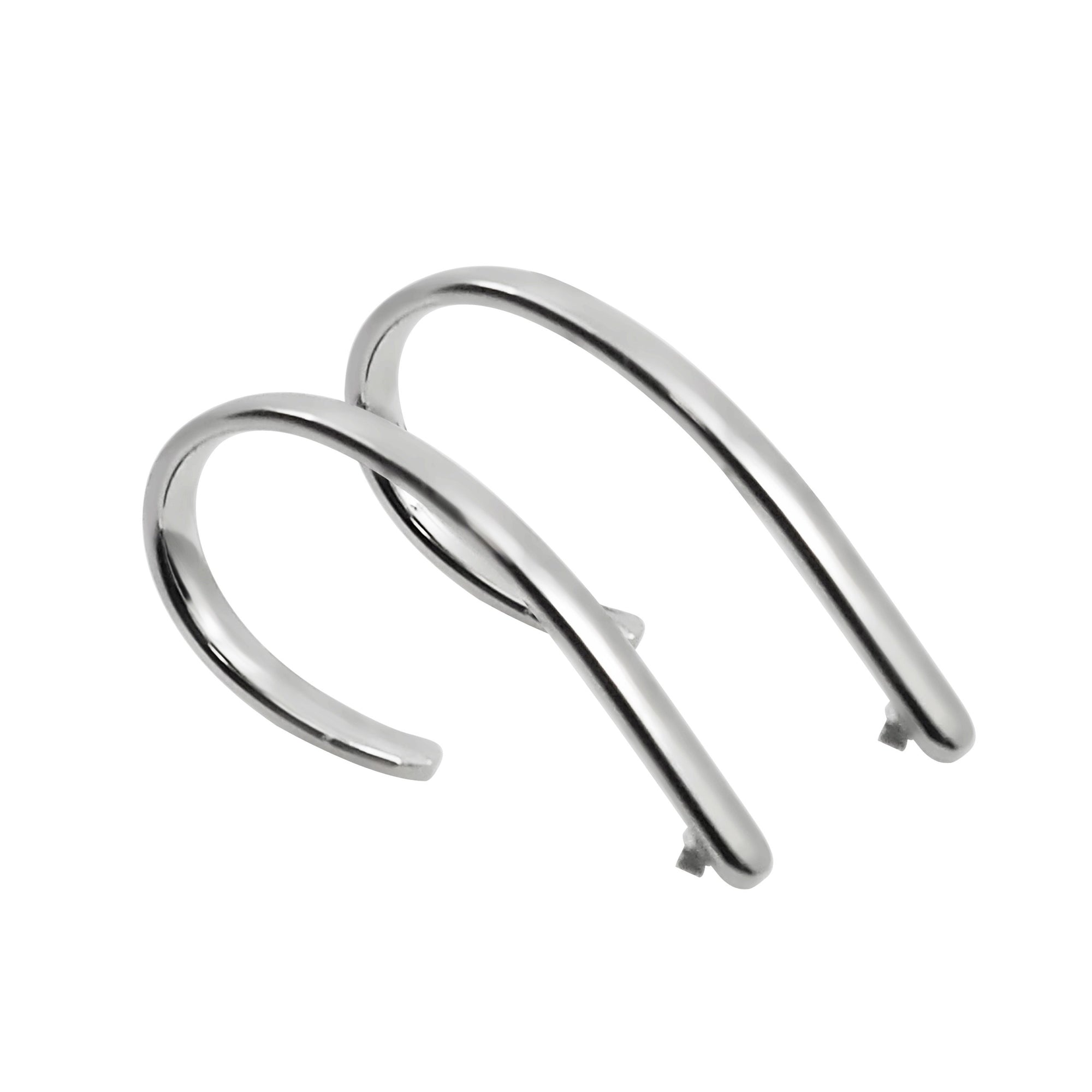 Silver Teardrop Invisible Clip On Hoop Earrings - Miyabi Grace