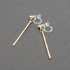 Gold Long Bar Invisible Clip On Earrings - Miyabi Grace