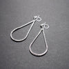 Dangle Silver Teardrop Rihnestone Crystal Invisible Clip On Earrings - Miyabi Grace