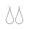 Dangle Silver Teardrop Rihnestone Crystal Invisible Clip On Earrings - Miyabi Grace