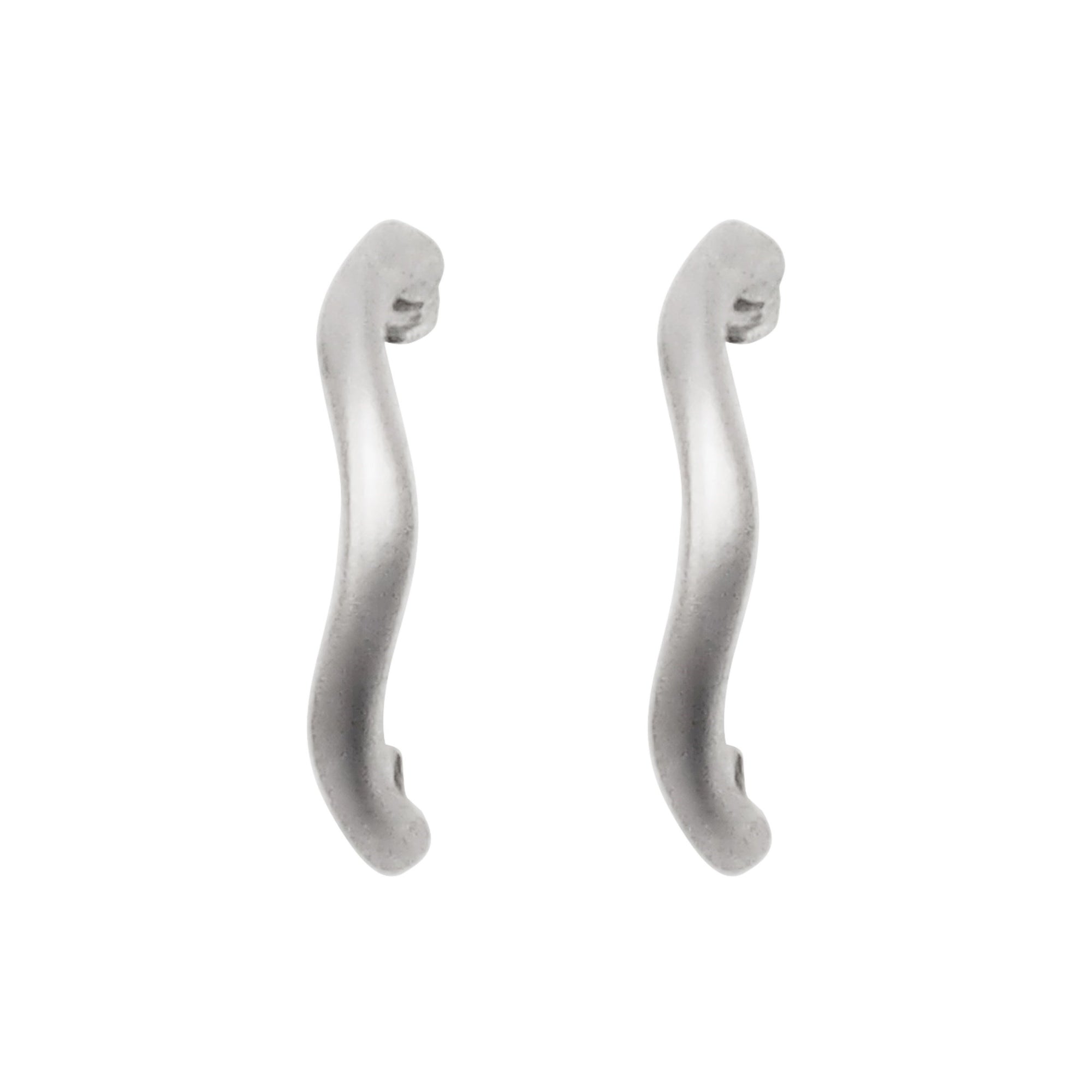 Silver Waved Invisible Clip On Hoop Earrings - Miyabi Grace