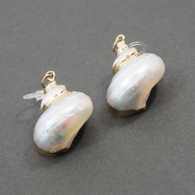 White Shell Invisible Clip On Earrings - Miyabi Grace