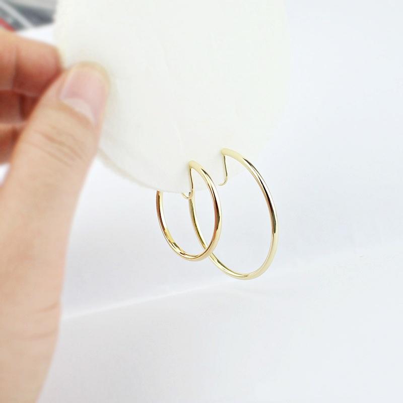 Gold 30mm Hoop Clip Angle Adjustable Spiral Clip On Earrings
