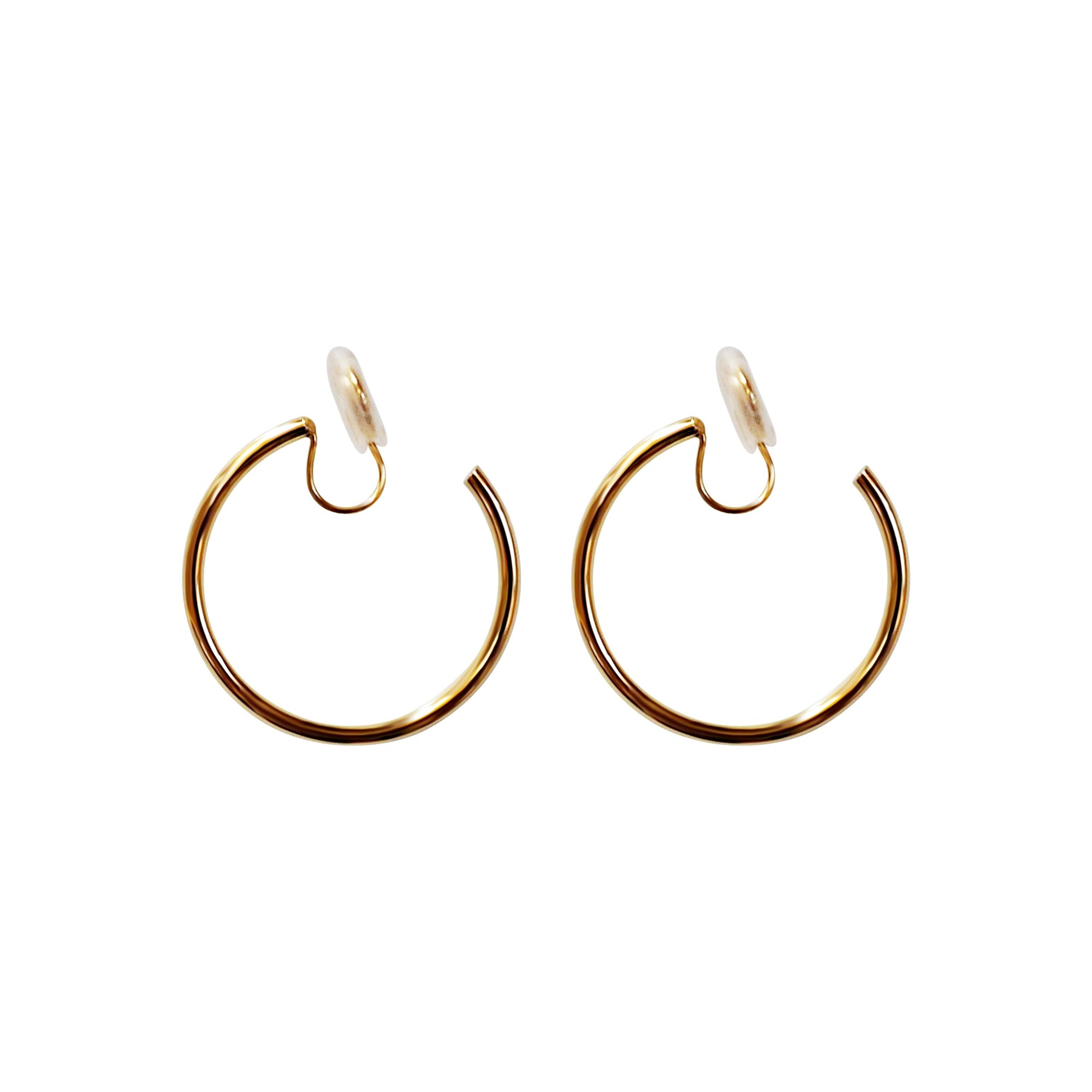 Gold 30mm Hoop Clip Angle Adjustable Spiral Clip On Earrings