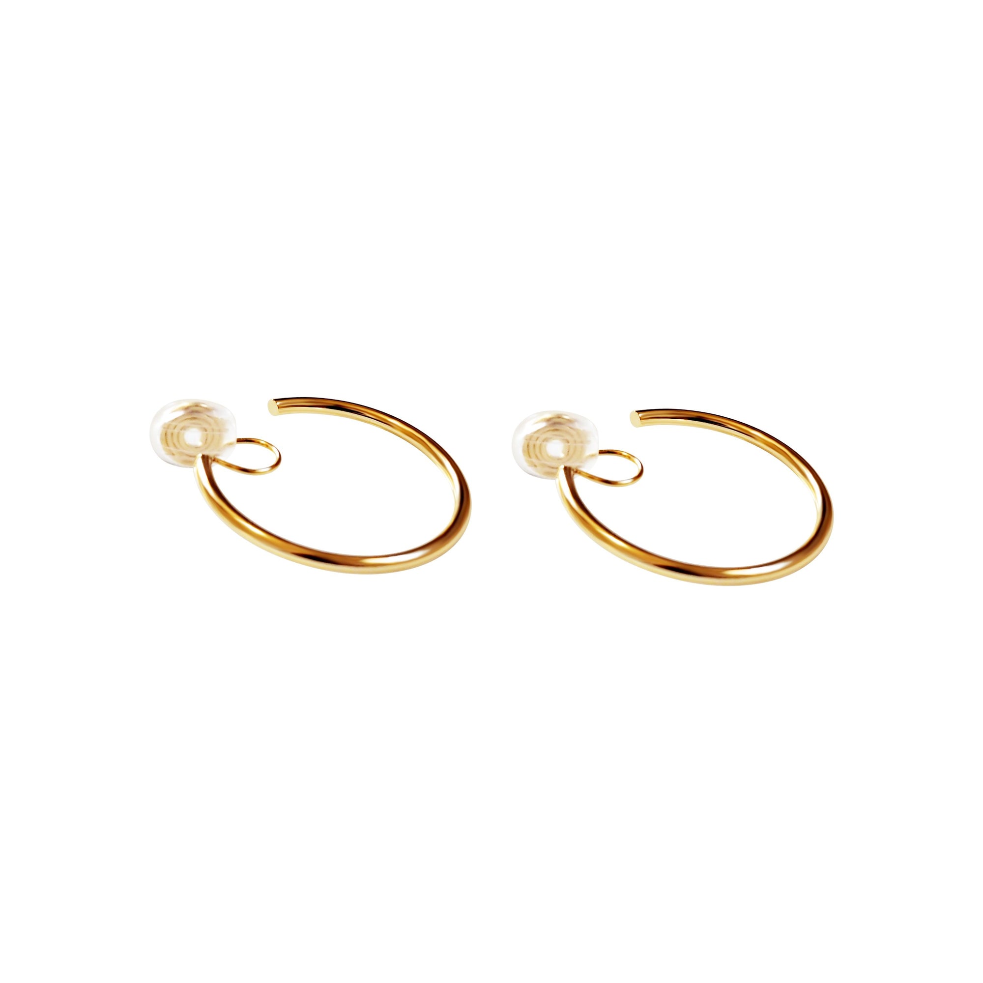 Gold 30mm Hoop Clip Angle Adjustable Spiral Clip On Earrings