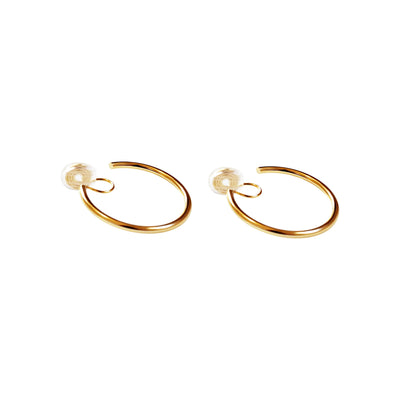 Gold 30mm Hoop Clip Angle Adjustable Spiral Clip On Earrings
