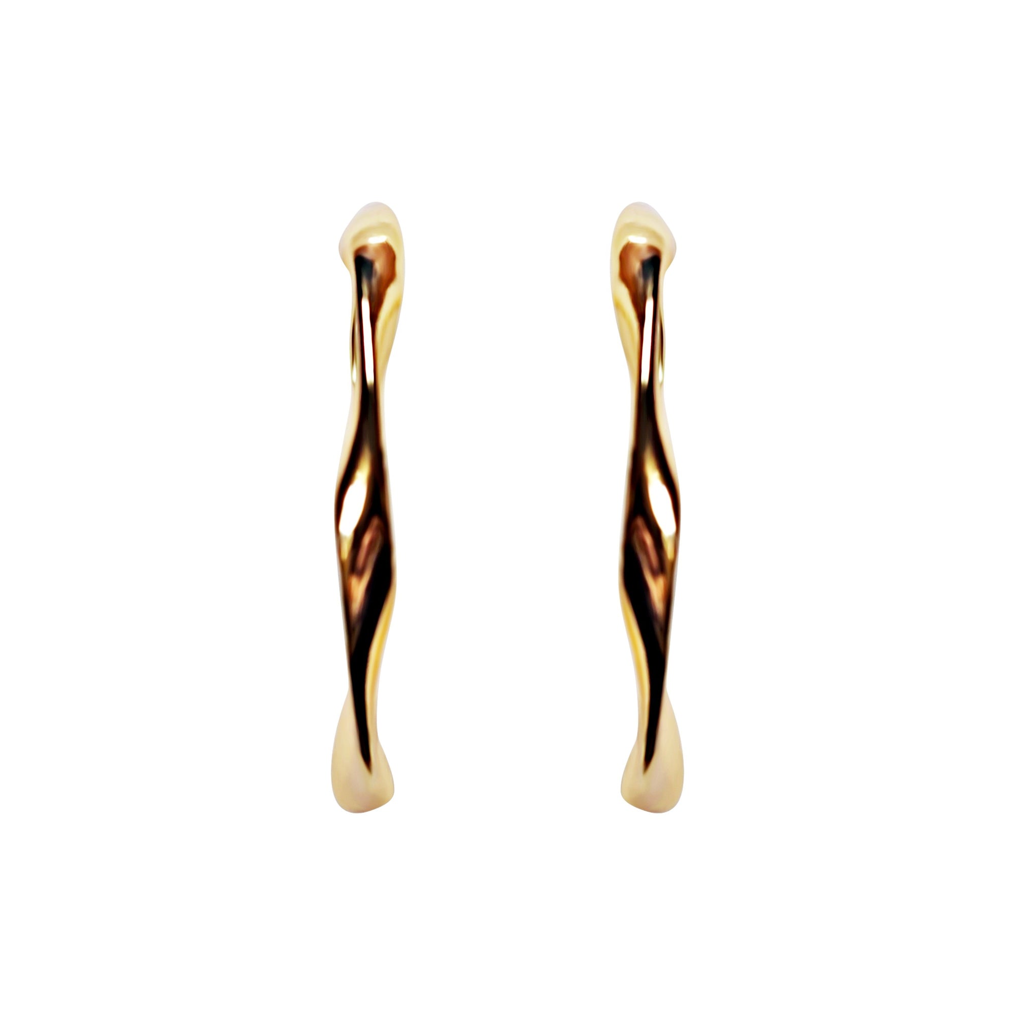 Gold 35mm Twisted Hoop Clip Angle Adjustable Spiral Clip On Earrings