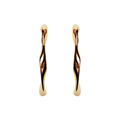 Gold 35mm Twisted Hoop Clip Angle Adjustable Spiral Clip On Earrings