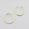 Gold 40mm Hoop Clip Angle Adjustable Spiral Clip On Earrings